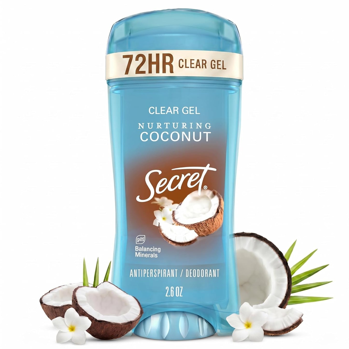 Fresh Clear Gel Antiperspirant and Deodorant for Women, Coconut Scent, 2.6 Oz